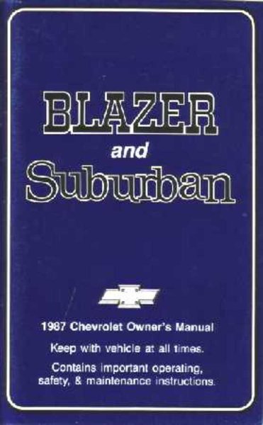 1987 Chevrolet Blazer, Suburban Owner's Manual