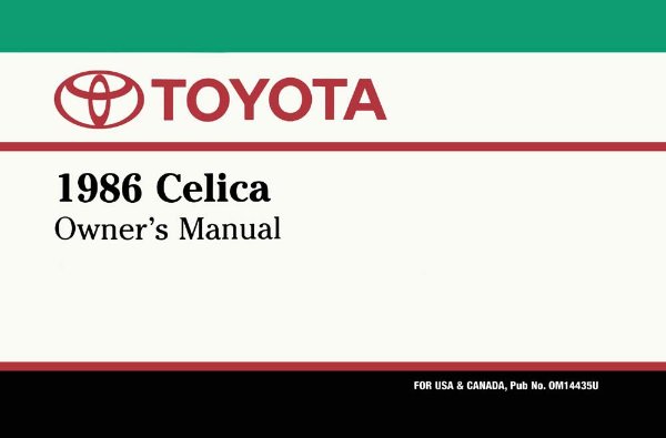 1986 Toyota Celica Owner's Manual
