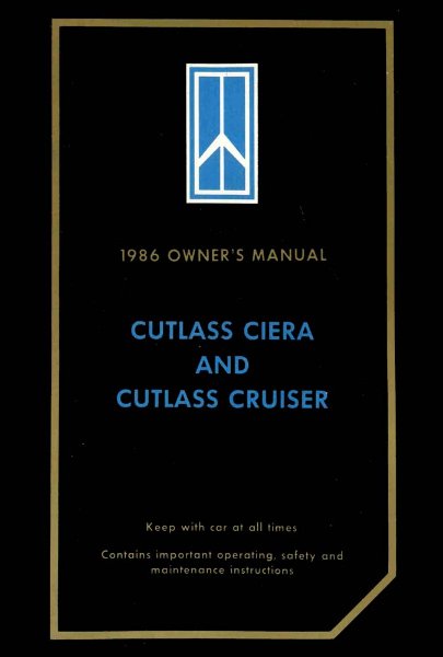 1986 Oldsmobile Cutlass Ciera, Cutlass Cruiser Owner's Manual