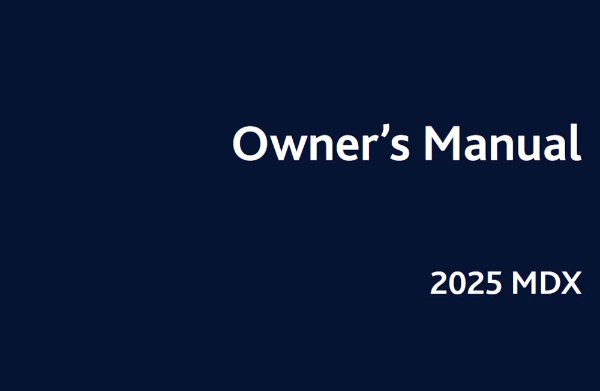 2025 Acura MDX Owner's Manual