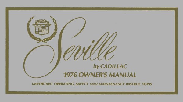 1976 Cadillac Seville Owner's Manual