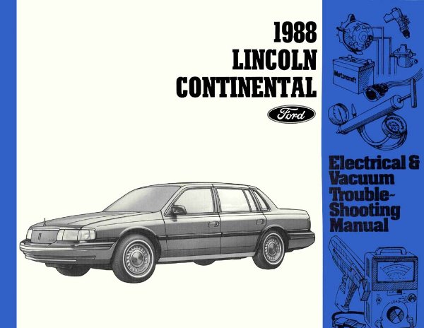 1988 Lincoln Continental Wiring Diagrams Manual