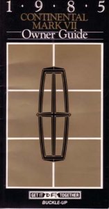 1985 Lincoln Continental, Mark VII Owner's Manual