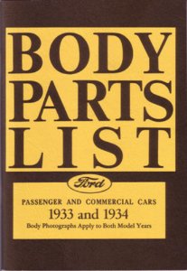 1933–1934 Ford CAR TRUCK Parts Book