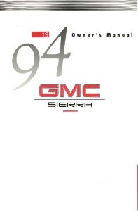 1994 GMC Sierra Owner's Manual