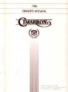 1986 Cadillac Cimarron Owner's Manual