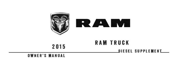 2015 Dodge Ram Truck - Diesel Supplement ONLY Owner's Manual