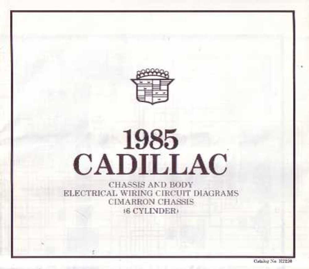 1985 Cadillac Cimmaron Wiring Diagrams Manual