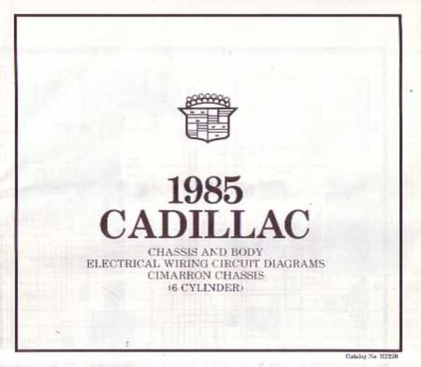 1985 Cadillac Cimmaron Wiring Diagrams Manual