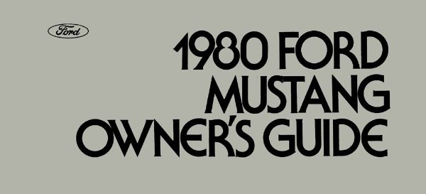 1980 Ford Mustang Owner's Manual
