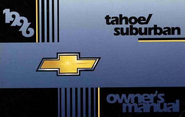 1996 Chevrolet Suburban, Tahoe Owner's Manual