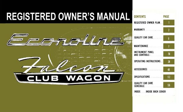 1965 Ford Econoline Owner's Manual