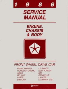 1986 Chrysler (except Conquest) Factory Shop Service Manual