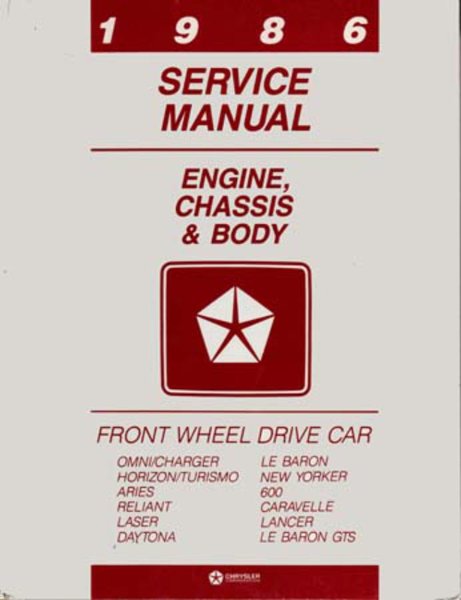 1986 Chrysler (except Conquest) Factory Shop Service Manual