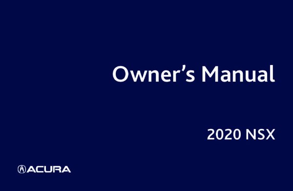 2020 Acura NSX Owner's Manual
