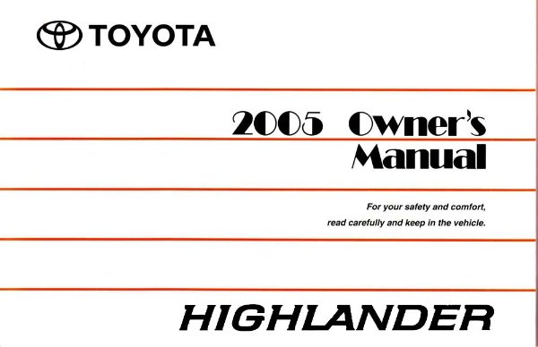 2005 Toyota HIGHLANDER Owner's Manual