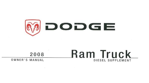 2008 Dodge Ram 24 Valve Diesel Truck Owner's Manual