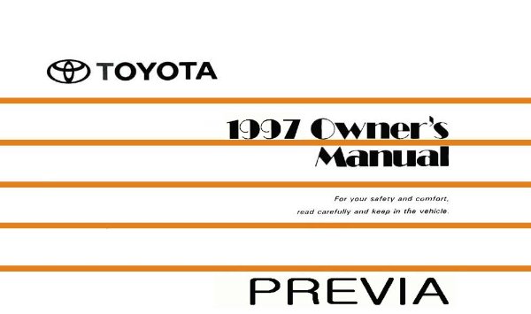1997 Toyota Previa Owner's Manual
