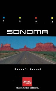 1993 GMC Sonoma Owner's Manual