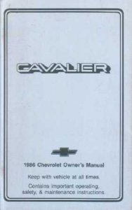 1986 Chevrolet Cavalier Owner's Manual