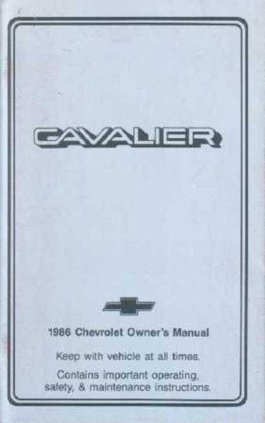 1986 Chevrolet Cavalier Owner's Manual