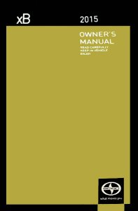 2015 Scion Scion XB Owner's Manual