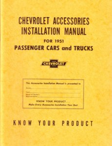 1951 Chevrolet All Car Models Factory Shop Service Manual