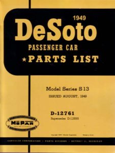 1949 Desoto S13 Parts Book