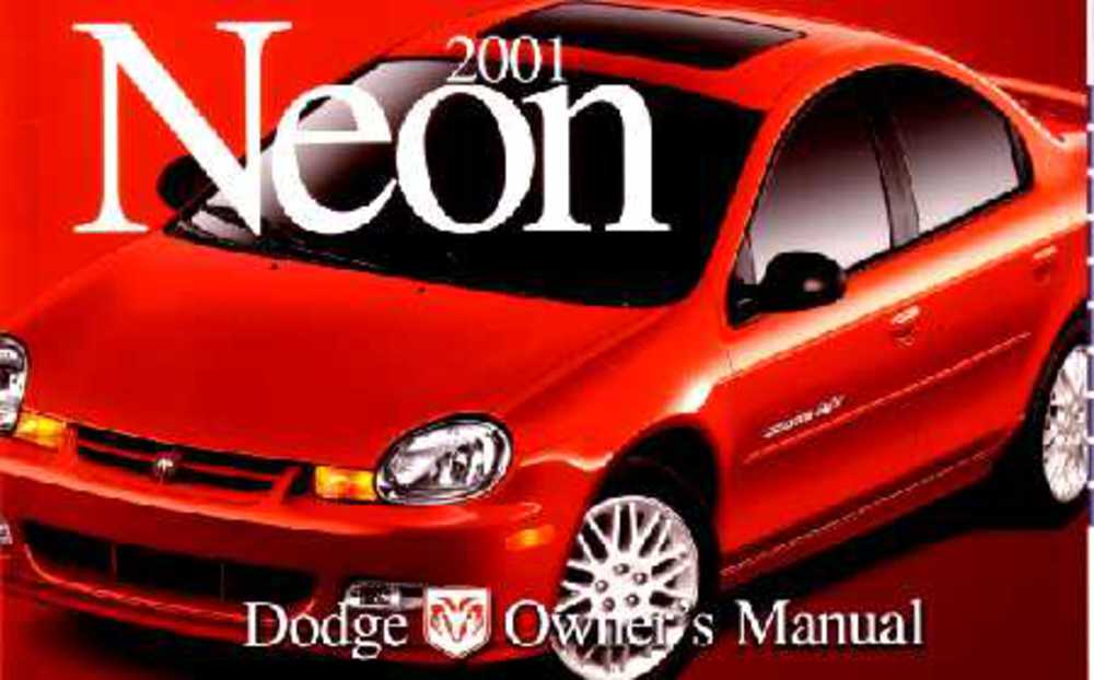 2001 Dodge Chrysler Neon Owners Manual User Guide Operator Book