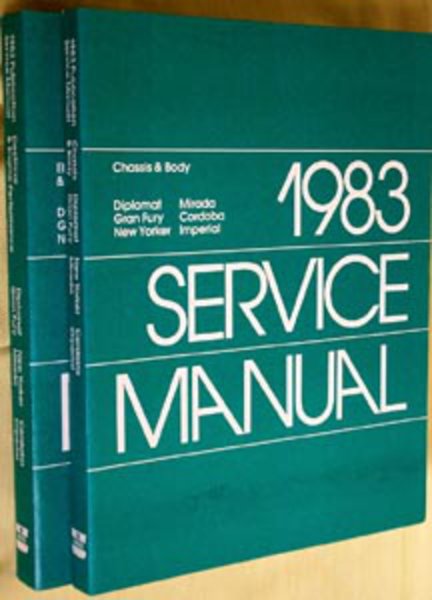 1983 Chrysler Cordoba, Fifth Aveune, Imperial, Diplomat, Mirada, Gran Fury Factory Shop Service Manual