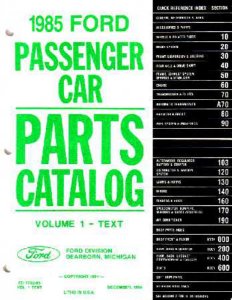 1985 Ford All Models Parts Book