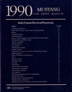 1990 Ford Mustang Factory Shop Service Manual