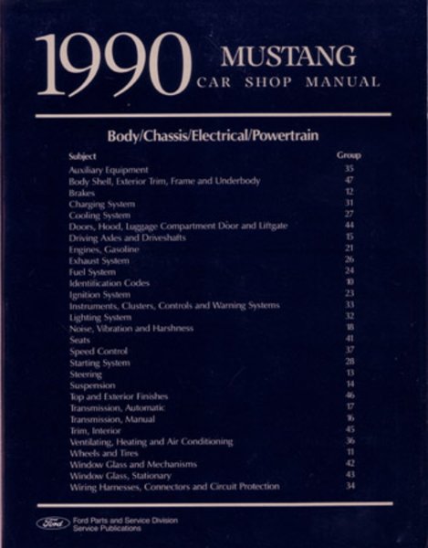 1990 Ford Mustang Factory Shop Service Manual