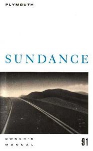 1991 Plymouth Sundance Owner's Manual