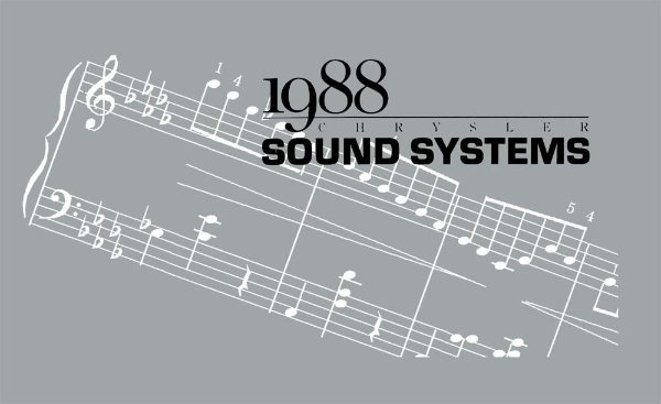 1988 Chrysler Sound System Owner's Manual