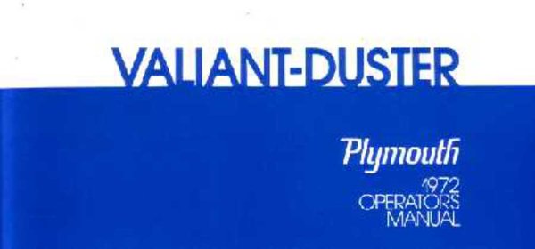 1972 Plymouth Valiant Owner's Manual