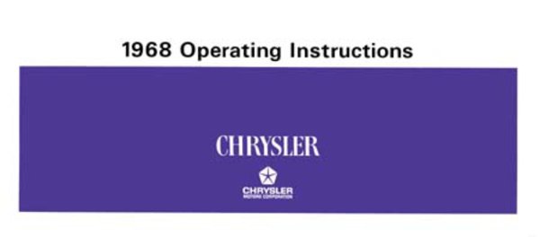 1968 Chrysler All Models Owner's Manual