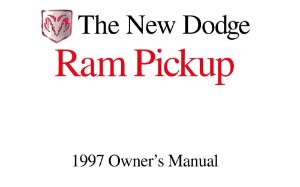 1997 Dodge Ram Truck (no diesel) Owner's Manual