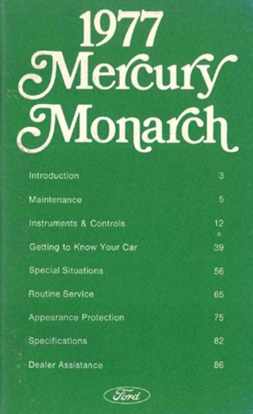 1977 Mercury Monarch Owner's Manual