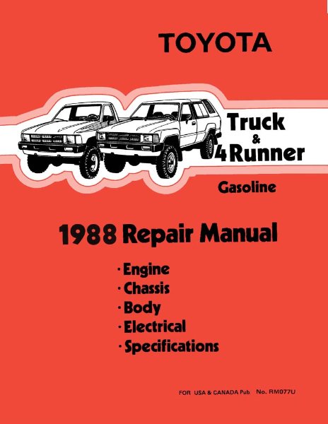 1988 Toyota 4-Runner & Truck Shop Service Repair Manual