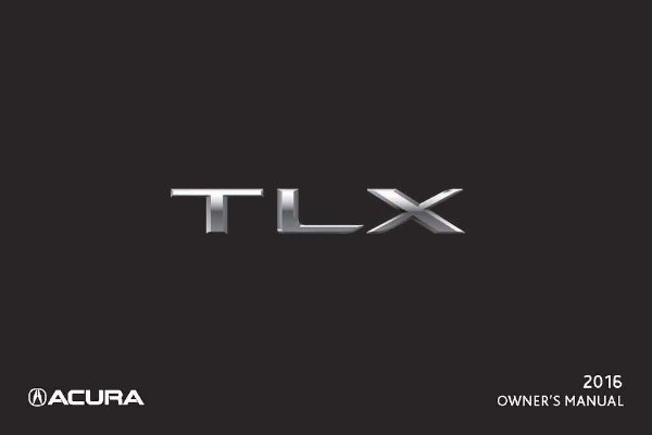 2016 Acura TLX Owner's Manual