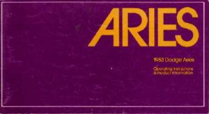 1983 Dodge Aries Owner's Manual