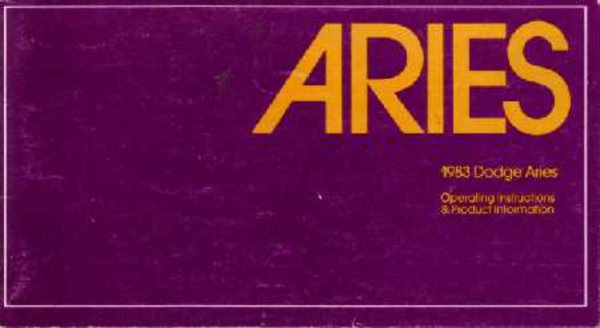 1983 Dodge Aries Owner's Manual