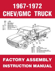 1967 1968 1969 1970 1971 1972 Chevrolet GMC Truck Assembly Manual Book