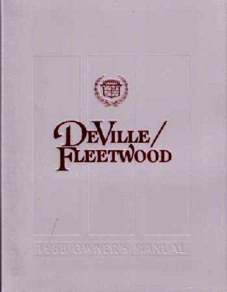 1988 Cadillac Deville, Fleetwood Owner's Manual