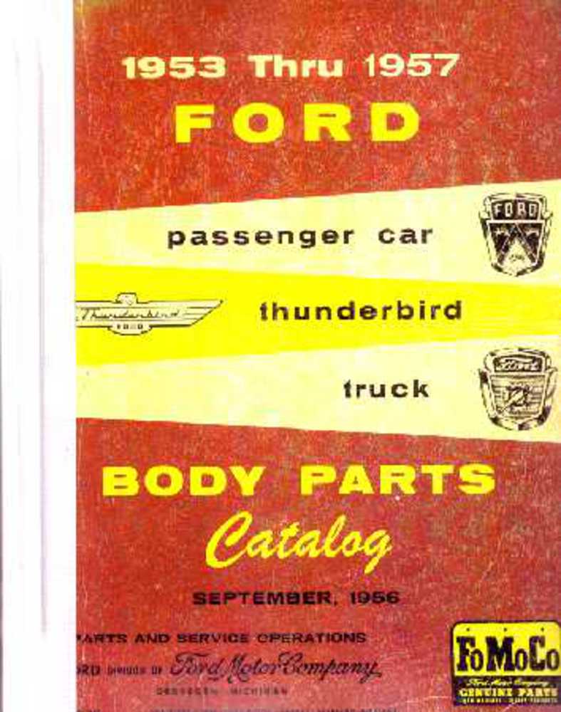 1953–1957 Ford CAR TRUCK - BODY Parts Book