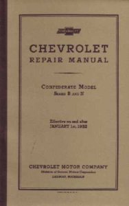 1932 Chevrolet Confederate, Confederate BB Factory Shop Service Manual