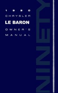 1990 Chrysler Lebaron Owner's Manual
