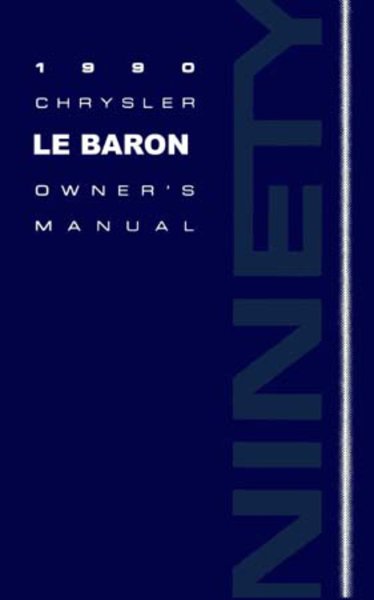 1990 Chrysler Lebaron Owner's Manual