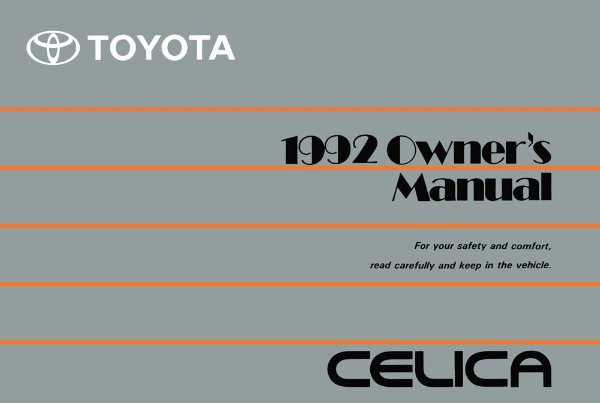 1992 Toyota Celica Owner's Manual